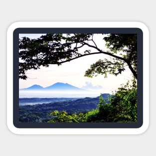 Hilltop mountain view Sticker